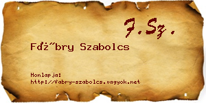 Fábry Szabolcs névjegykártya