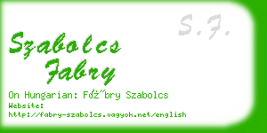 szabolcs fabry business card